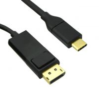 USB C Male Plug 3.1 to DisplayPort Male Black Round -