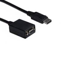 DisplayPort Male to HD15 Female Black Round Double Shielded