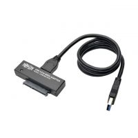 USB A Male Plug to SATA 22 pos Female and Power Receptacle Black Round Unshielded