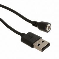 Circular 01 pos Male (Magnetic) to USB A Male Plug Black Round Unshielded