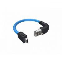 Rectangular 10 Pos Socket To Rj45, 8p8c, Right Angle - Round Shielded