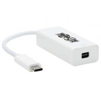 USB C Male Plug 3.1 to Mini DisplayPort Female White Round Unshielded