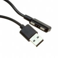 USB A Male Plug to 2Pos Male Magnetic DC Connector Black Round Shielded