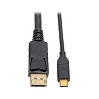 Usb C Male Plug 3.1 To Displayport Male Black Round Double Shielded