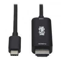 USB C Male Plug to HDMI-A Female Black Round Unshielded
