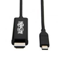 USB C Male Plug to HDMI-A Male Black Round Unshielded