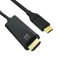 HDMI-A Male to USB C Male Plug 3.1 Black Round -