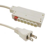 NEMA 1-15P to 6-Way Switch Lead White Round -