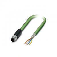 M8 D 4 Male Pins to Wire Leads Flame Retardant NonCorrosive (FRNC), Polyurethane (PUR) 6.56' (2.00m)