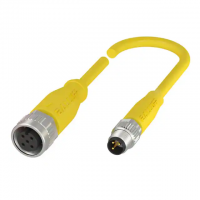 M8 A code 3 Male Pins to M12 A code 5 Plug Thermoplastic Elastomer (TPE) 0.98' (300.00mm)