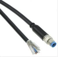 M8 4 Male Pins to Wire Leads Polyurethane (PUR) 9.84' (3.00m)