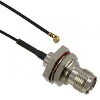 U.FL (UMCC), AMC Plug, Right Angle Female to RP-TNC Jack 1.37mm OD Coaxial Cable
