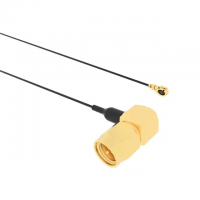 U.FL (UMCC), AMC Plug, Right Angle Male to SMA Plug, Right Angle 1.13mm OD Coaxial Cable