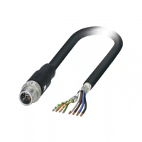 M12 Y 8 (4 Data + 4 Power) Male Pins to Wire Leads Polyurethane (PUR) 6.56' (2.00m)