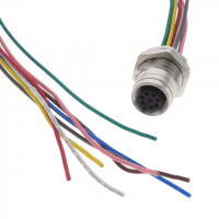 M16 8 Female Sockets to Wire Leads Polyvinyl Chloride (PVC) 0.98' (300.00mm)