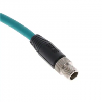 M12 X code 8 Male Pins to Wire Leads Thermoplastic Elastomer (TPE) 9.84' (3.00m)