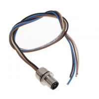 M12 T code 4 Male Pins to Wire Leads 1.64' (500.00mm)