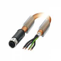M12 S code 4 (Power) Female Sockets to Wire Leads Polyurethane (PUR) 9.84' (3.00m)