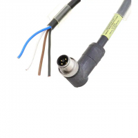 M12 L code 4 Male Pins to Wire Leads Polyvinyl Chloride (PVC) 9.84' (3.00m)