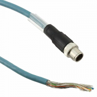 M12 X code 8 (Data) Male Pins to Wire Leads Polyurethane (PUR) 65.6' (20.0m)