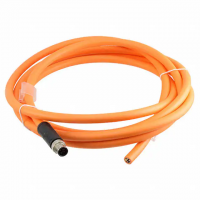 M12 S code 4 (Power) Male Pins to Wire Leads Polyurethane (PUR) 9.84' (3.00m)