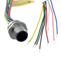 M12 8 Male Pins to Wire Leads Polyvinyl Chloride (PVC) 0.98' (300.00mm)