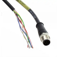 M12 8 Male Pins to Wire Leads Thermoplastic Polyurethane (TPU) 6.56' (2.00m)