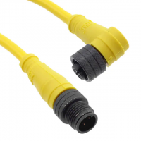M12 4 Male Pins to M12 5 Plug, Right Angle Thermoplastic Elastomer (TPE) 9.84' (3.00m)