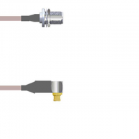 SMPM Plug, Right Angle Male to N-Type Jack RG-178