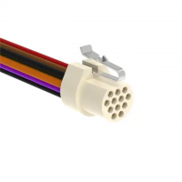 DIN C 12 Female Sockets to Wire Leads Polytetrafluoroethylene (PTFE) 1.50' (457.20mm)