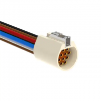 DIN C 12 Male Pins to Wire Leads Polytetrafluoroethylene (PTFE) 1.50' (457.20mm)