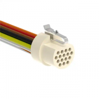 DIN C 16 Female Sockets to Wire Leads Polytetrafluoroethylene (PTFE) 1.50' (457.20mm)