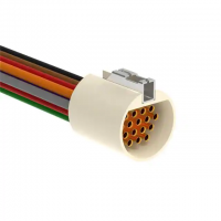 DIN C 16 Male Pins to Wire Leads Polytetrafluoroethylene (PTFE) 1.50' (457.20mm)