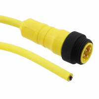 7/8" 5 Male Pins to Wire Leads Thermoplastic Elastomer (TPE) 9.84' (3.00m)