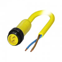 7/8" A 2 Male Pins to Wire Leads Polyvinyl Chloride (PVC) 6.56' (2.00m)