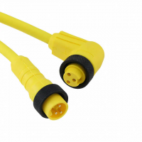 7/8" 3 Male Pins to 7/8" 3 Plug, Right Angle Thermoplastic Elastomer (TPE) 9.84' (3.00m)