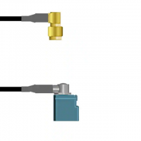 SMA Plug, Right Angle Male to Fakra III (Gen 3.0) Jack, Right Angle RG-174