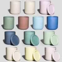 Nordic Ceramic candle jars with lid