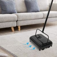 Carpet Floor Sweeper Cleaner Hand Push Automatic Broom for Home Office Carpet Rugs Dust Scraps Paper Cleaning with Brush