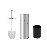 Round Shape Portable Handle Cleaning Toilet Brush Stainless Steel Toilet Brush Holder With Brusher