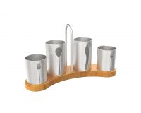 Multifunctional wooden Utensils Block Holder, Large Capacity Kitchen Knife Storage Organizer, Eco-Friendly Cutlery Storage Rack for Home Use