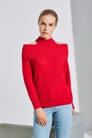 casual halter off shoulder women wool knit cashmere sweater pullover jumper