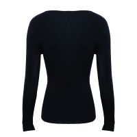 New Arrivals V neck Seamless Fine Knit 18G Plain Inner wear Merino Wool Basic Sweater Knitted Top