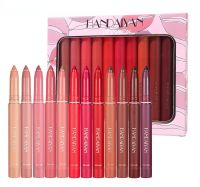 Non-Stick Cup Lipstick Pencil Retractable Lip Crayon Twistable and Sharpenable Long Lasting Matte Lip Liner Pencil Set