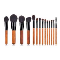 Makeup Brush Set 14Pcs Bamboo Synthetic Kabuki Foundation Powder Blending Concealer Eye shadows Blush Cosmetics Brushes Set