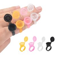 50pcs Permanent Makeup Eyebrow Tattoo Pigment Ink Ring Cups Holder With Lid Cover Cap for Tattoo Microblading