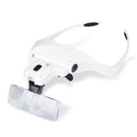 Headband Magnifier Glasses With LED Light,Head Mount Magnifier Handsfree Reading Magnifying Glasses with Light for Close Work
