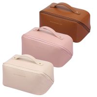 Large Capacity Travel Cosmetic Bag Organizer Portable Leather Waterproof Women Travel Makeup Bag