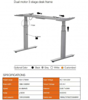 Frame of lifting desk. height adjustable desk