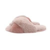 Winter Women's Cross Strap Fuzzy Soft House Slippers Plush Furry Warm Cozy Open Toe Fluffy Home Shoes Comfy Fluffy Slippers